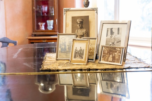 Framed photographs of Enea Navarini presented in the museum