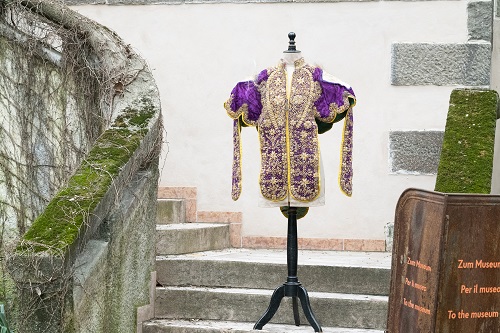 The coat presented in front of the museum